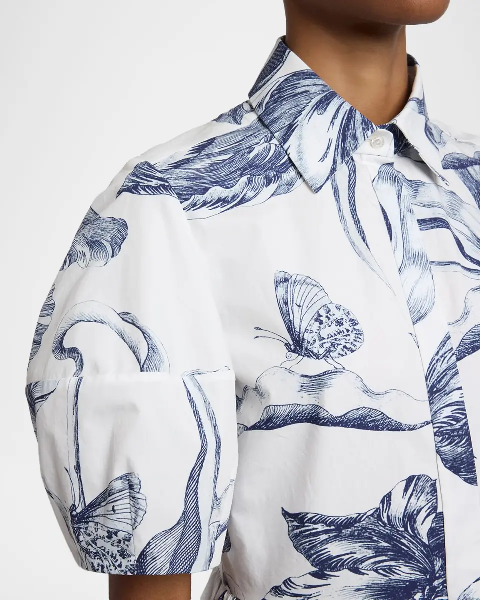 Erdem Floral-Print Puff-Sleeve Midi Shirtdress | Thumbnail 9 Erdem Floral-Print Puff-Sleeve Midi Shirtdress | Thumbnail 9