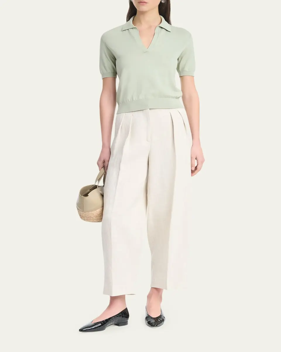Altuzarra Clay Short-Sleeve Polo Sweater | Thumbnail 2 Altuzarra Clay Short-Sleeve Polo Sweater | Thumbnail 2