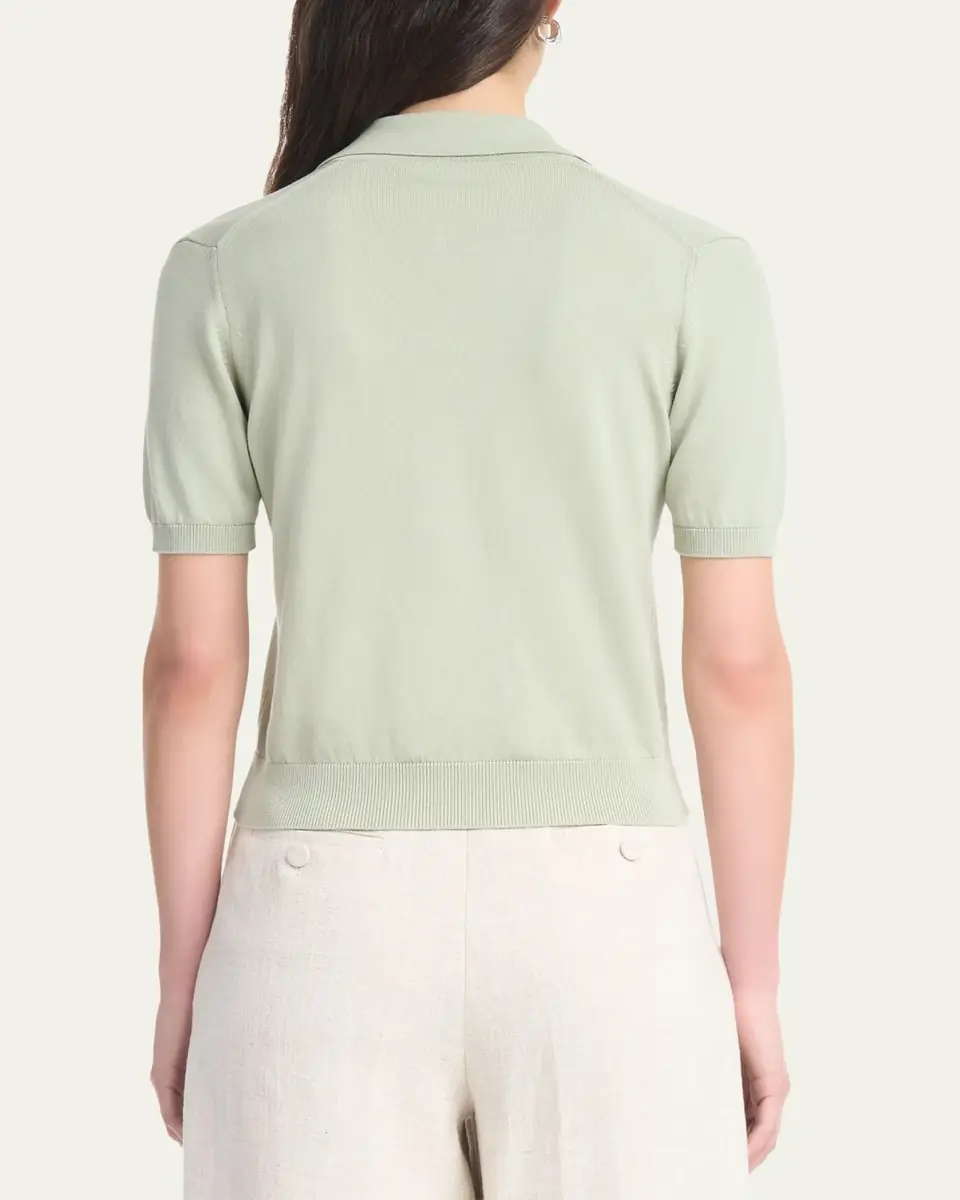 Altuzarra Clay Short-Sleeve Polo Sweater | Thumbnail 3 Altuzarra Clay Short-Sleeve Polo Sweater | Thumbnail 3