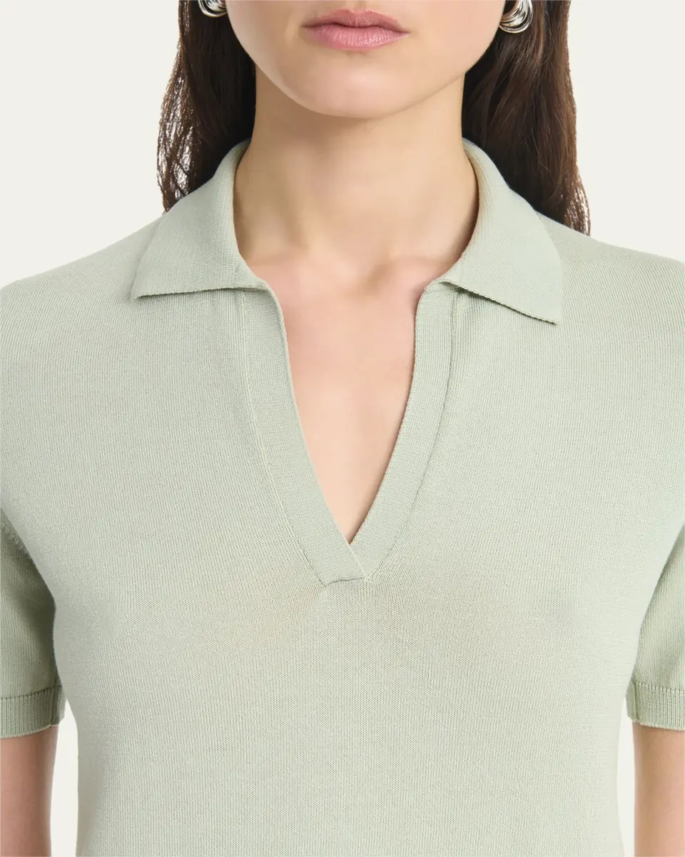 Altuzarra Clay Short-Sleeve Polo Sweater | Thumbnail 5 Altuzarra Clay Short-Sleeve Polo Sweater | Thumbnail 5