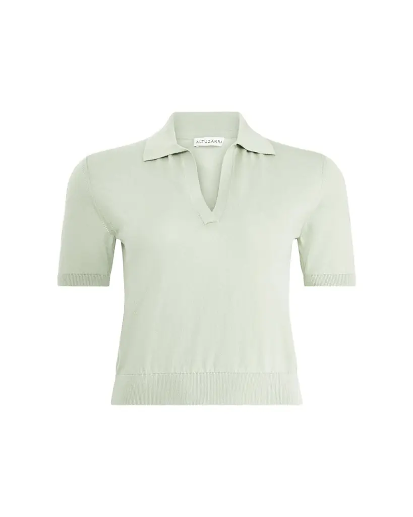 Altuzarra Clay Short-Sleeve Polo Sweater | Image 1 Altuzarra Clay Short-Sleeve Polo Sweater | Image 1