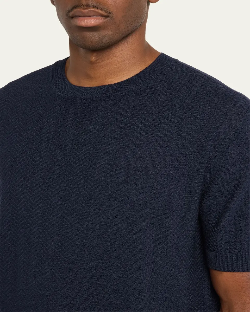 Giorgio Armani Chevron Silk-Cotton T-Shirt | Thumbnail 5