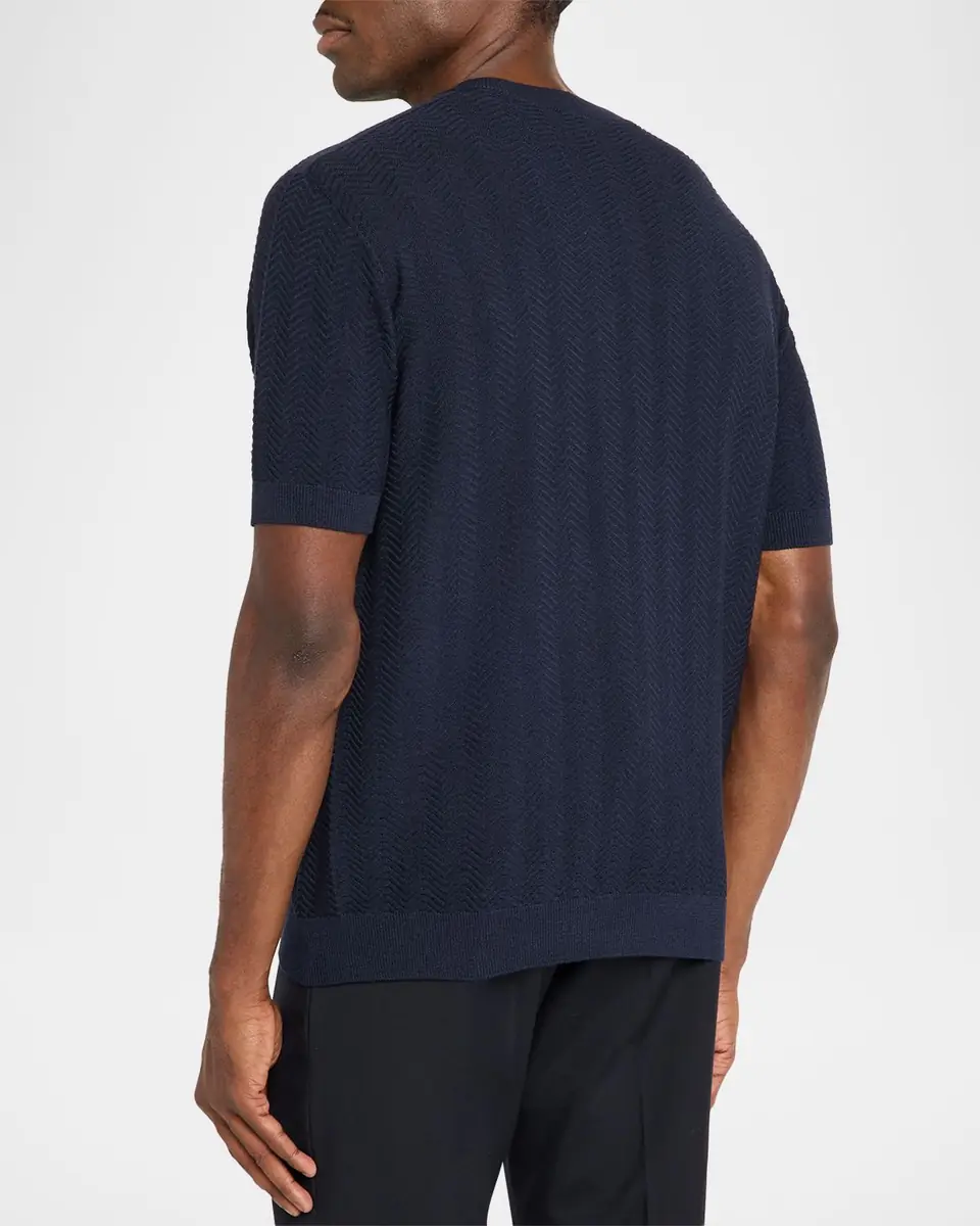 Giorgio Armani Chevron Silk-Cotton T-Shirt | Thumbnail 7