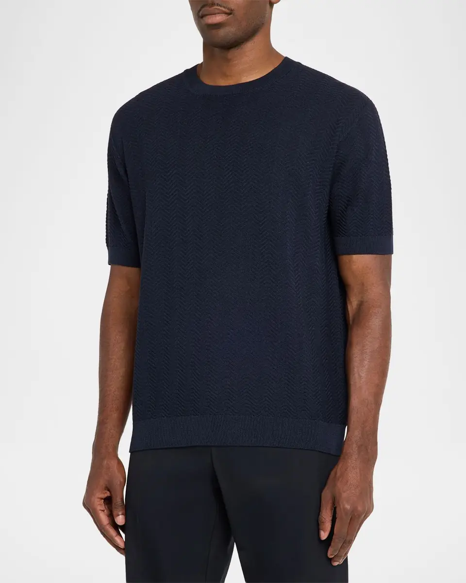 Giorgio Armani Chevron Silk-Cotton T-Shirt | Thumbnail 8
