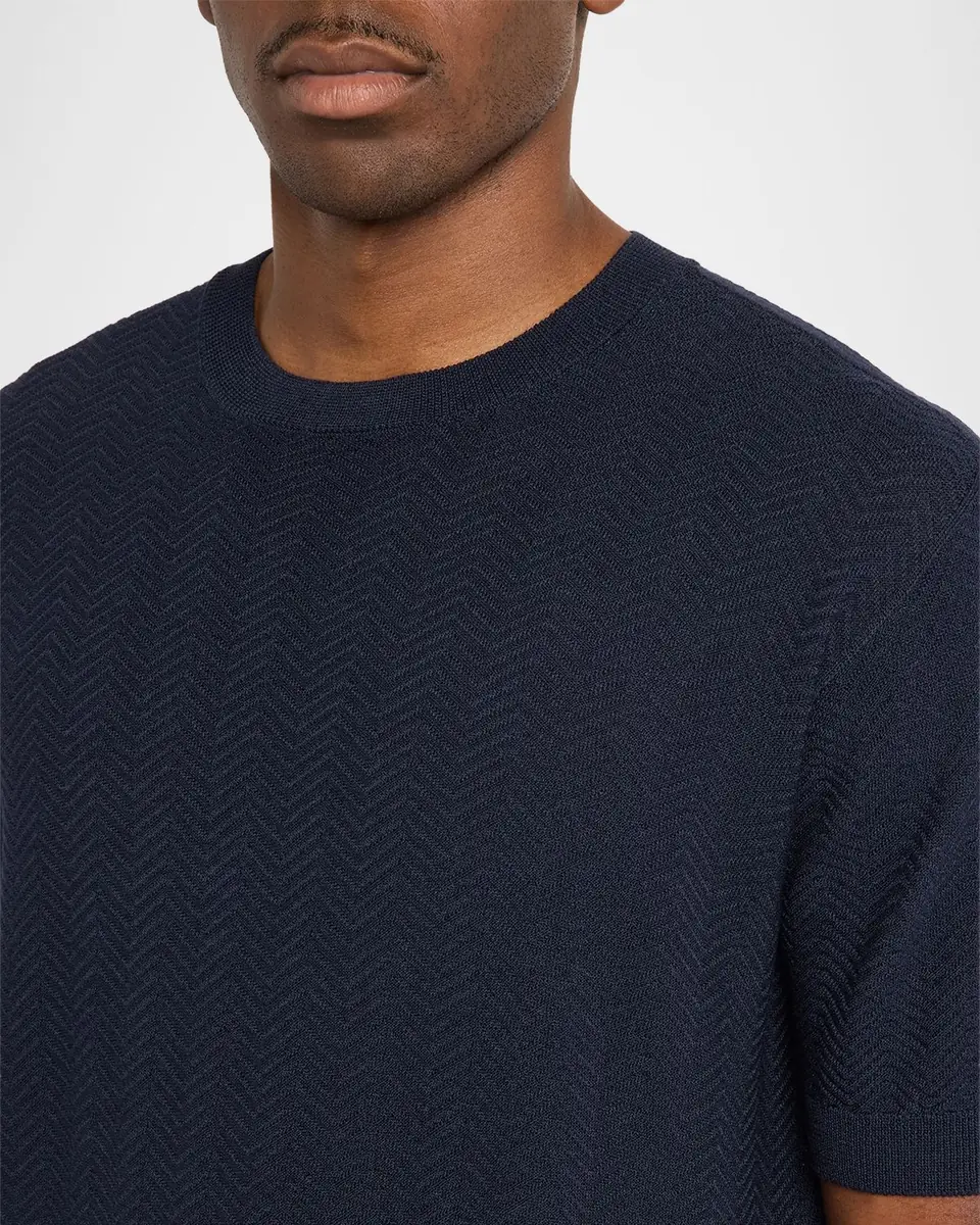 Giorgio Armani Chevron Silk-Cotton T-Shirt | Thumbnail 9