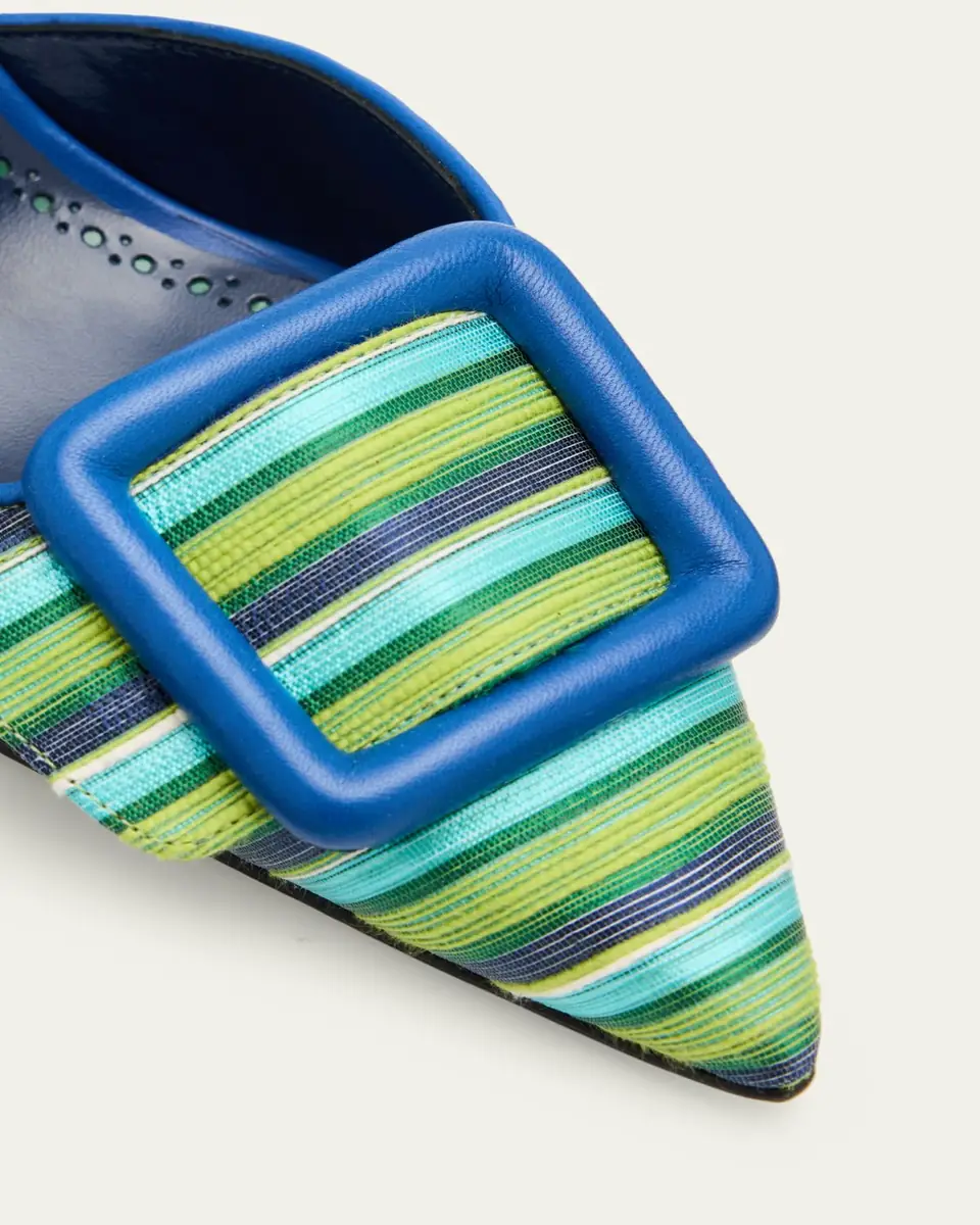 Manolo Blahnik Mayslibi 70mm Striped Slingback Pumps with Buckle | Thumbnail 5 Manolo Blahnik Mayslibi 70mm Striped Slingback Pumps with Buckle | Thumbnail 5