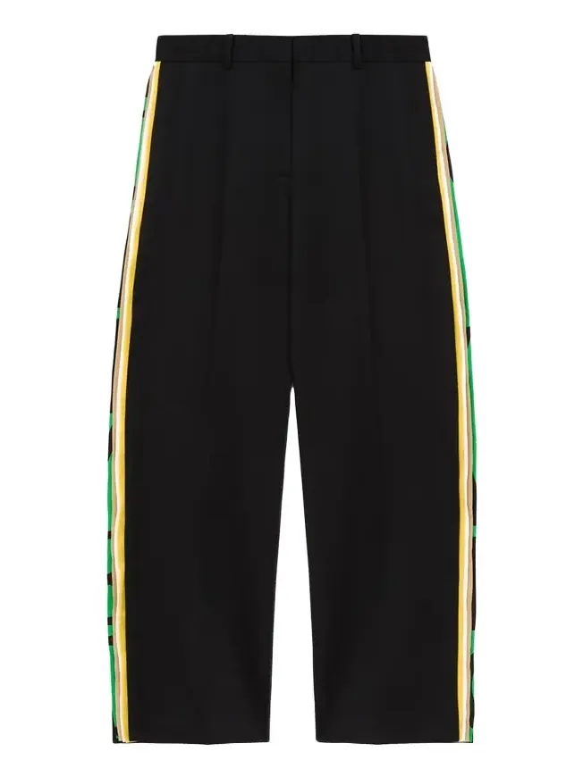 Layered Side-Stripe Straight-Leg Trousers Layered Side-Stripe Straight-Leg Trousers