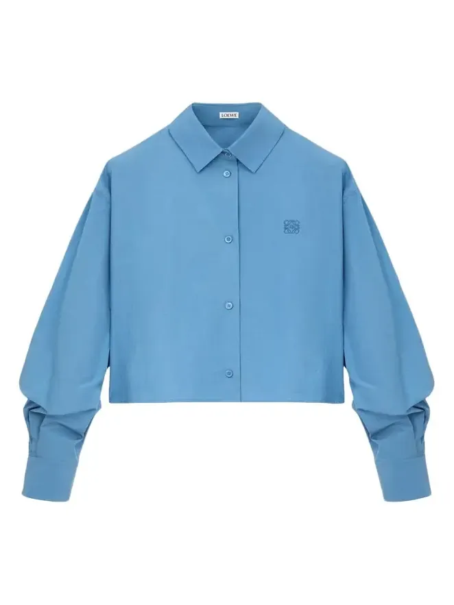Cotton Poplin Boxy Button-Down Shirt
