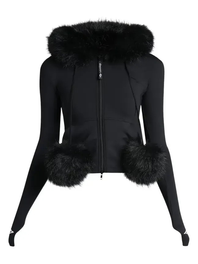 Fluffy Zip-Up Hoodie with Faux Fur Fluffy Zip-Up Hoodie with Faux Fur