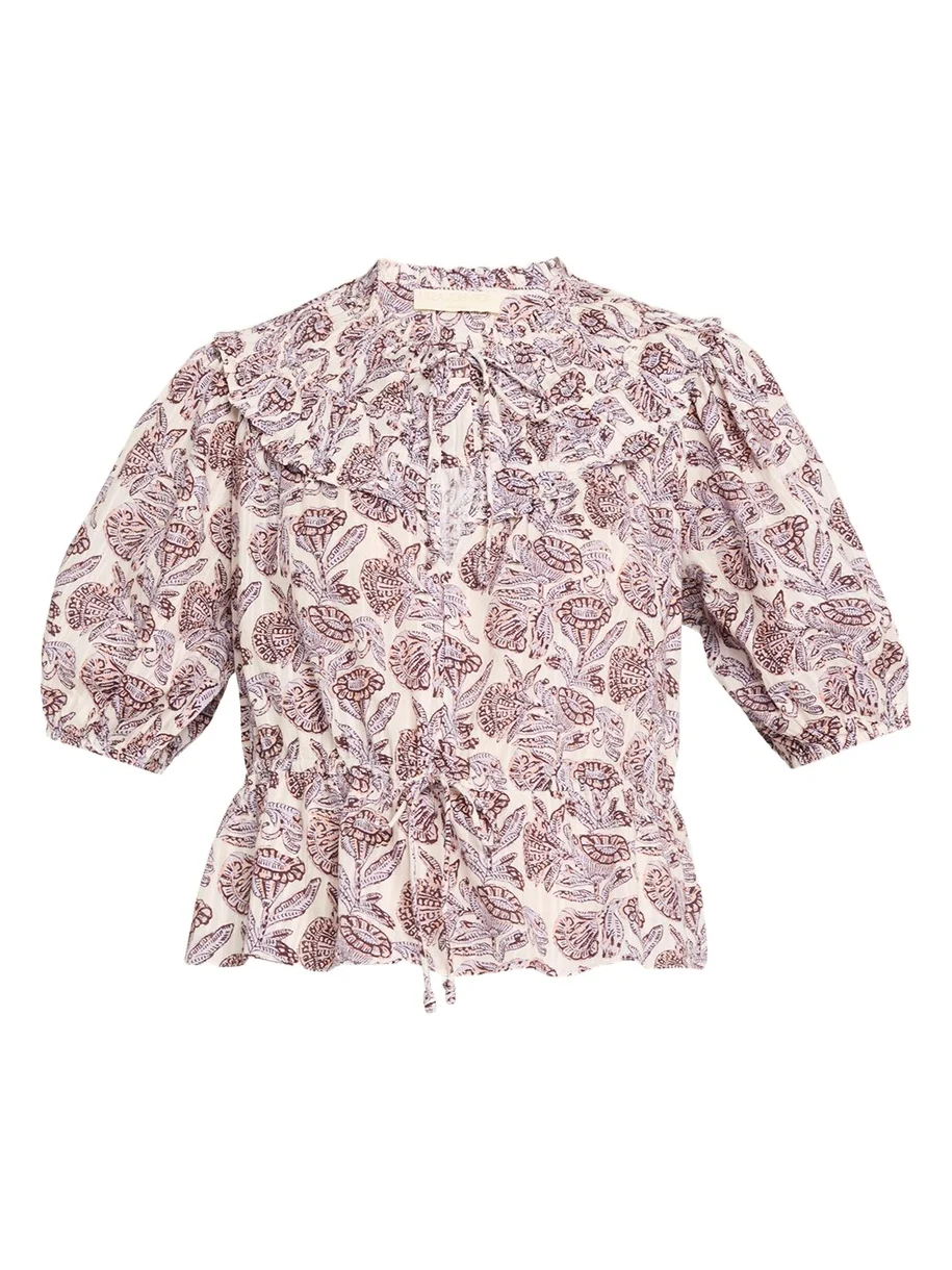 Elvie Printed Short-Sleeve Blouse Elvie Printed Short-Sleeve Blouse
