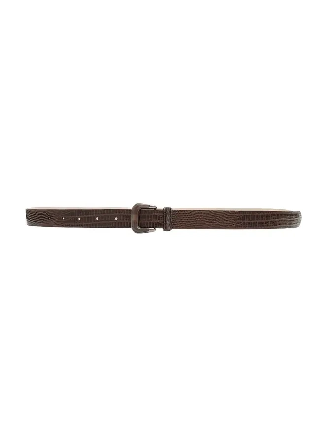 Lizard-Effect Calfskin Belt Lizard-Effect Calfskin Belt