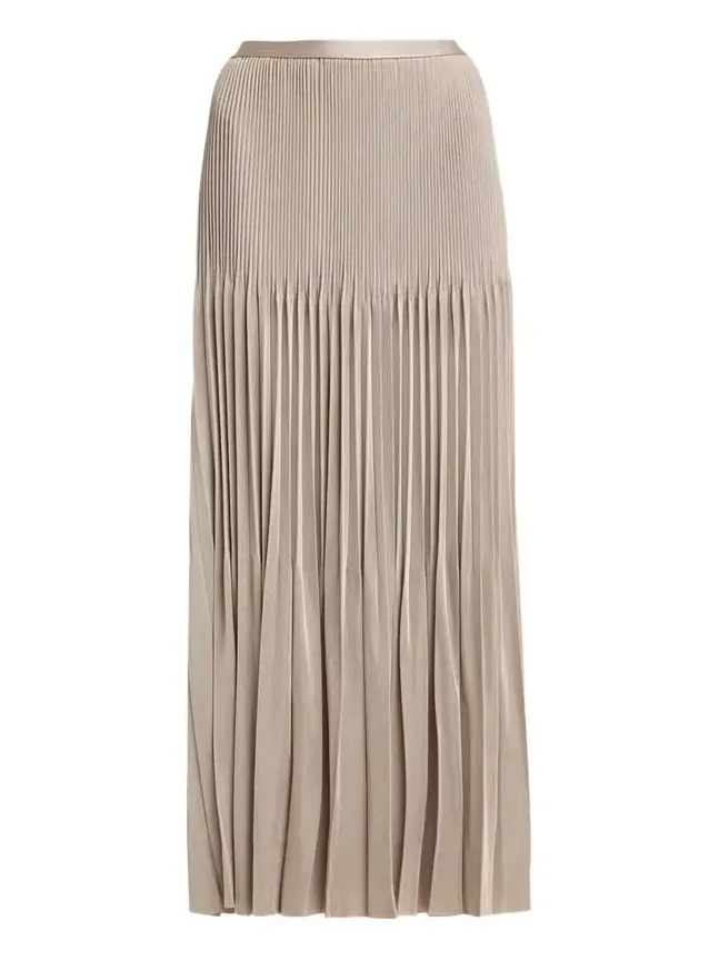 Pleated Knit Maxi Skirt