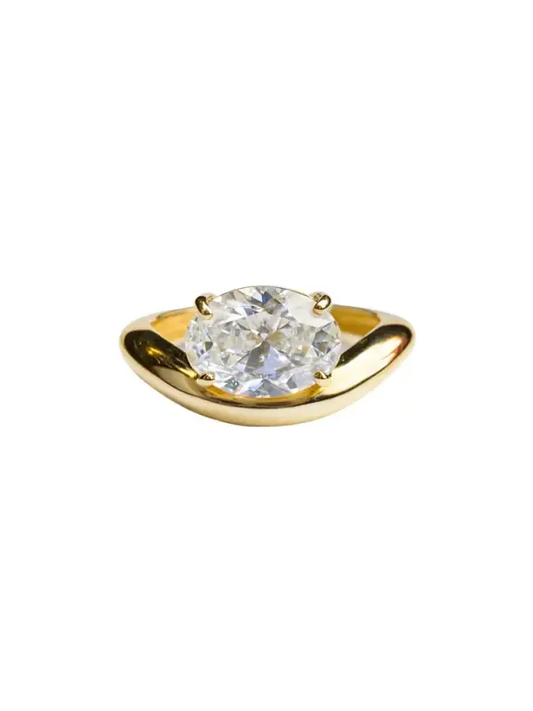 1.00ct Diamond 18K Gold Oval Ring 1.00ct Diamond 18K Gold Oval Ring