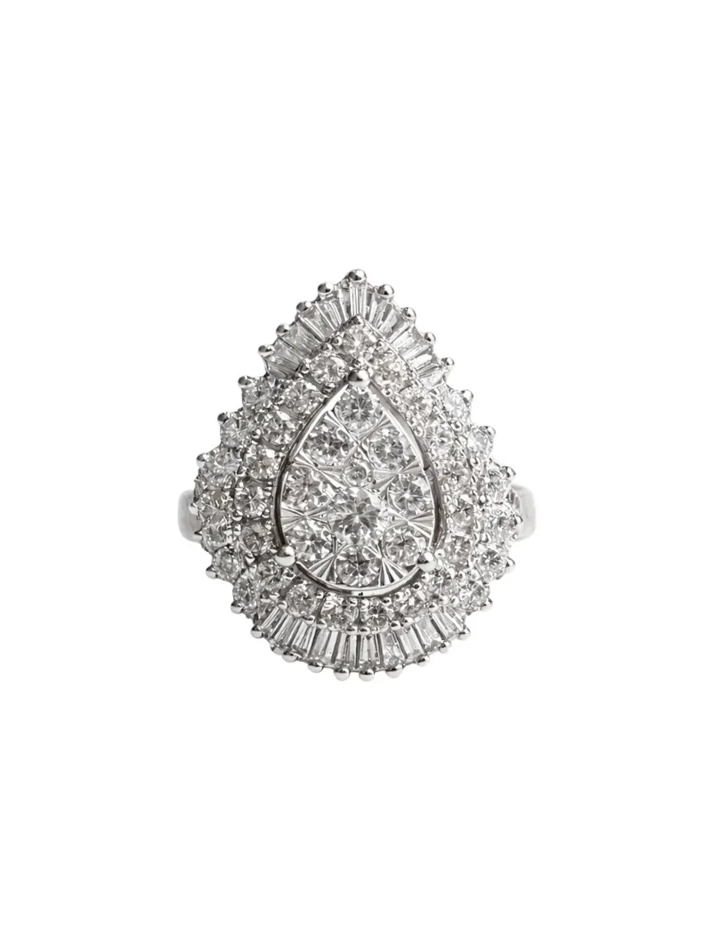 2.00ct Diamond 14K Gold Pear Halo Ring 2.00ct Diamond 14K Gold Pear Halo Ring