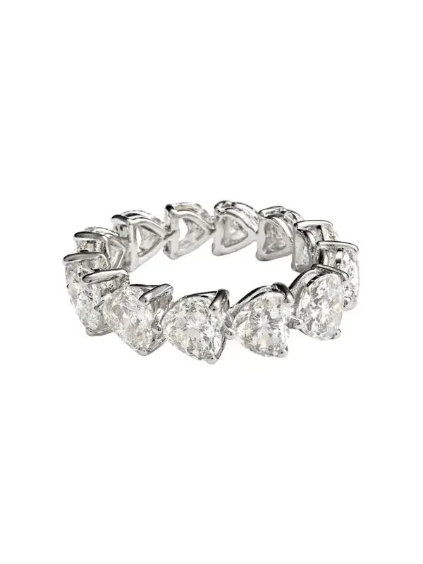 Diamond 18K Gold Heart Eternity Ring Diamond 18K Gold Heart Eternity Ring