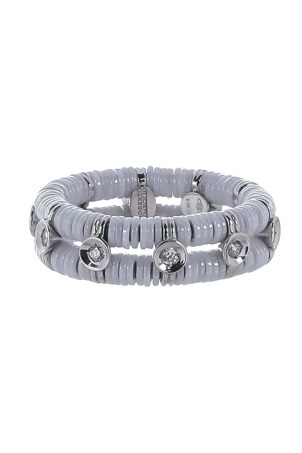 Diamond Two Row White Musa Ring Diamond Two Row White Musa Ring