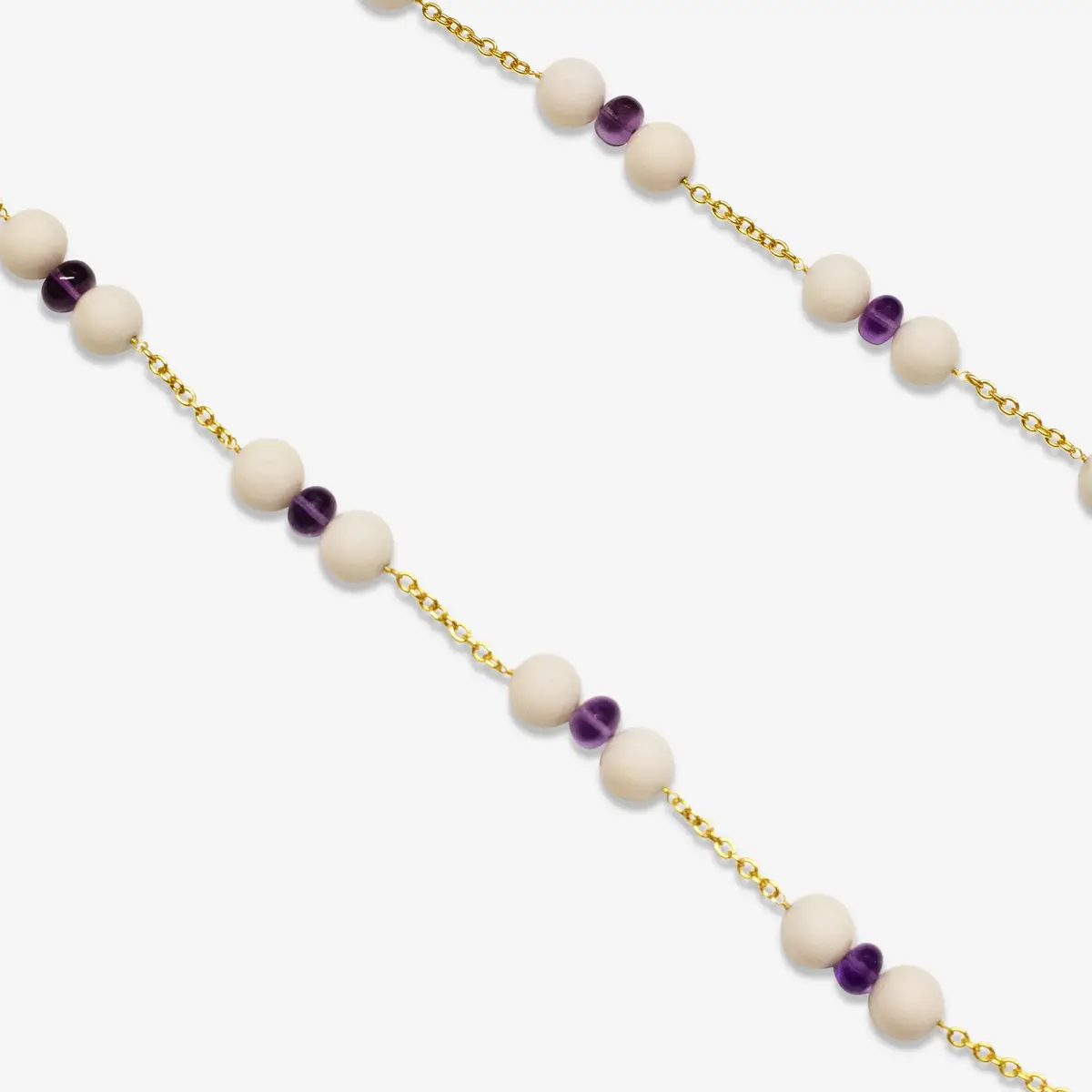 GOSHWARA Goshwara Beyond 18K Yellow Gold Amethyst & White Coral Beads Necklace by The Solist | Thumbnail 2 GOSHWARA Goshwara Beyond 18K Yellow Gold Amethyst & White Coral Beads Necklace by The Solist | Thumbnail 2