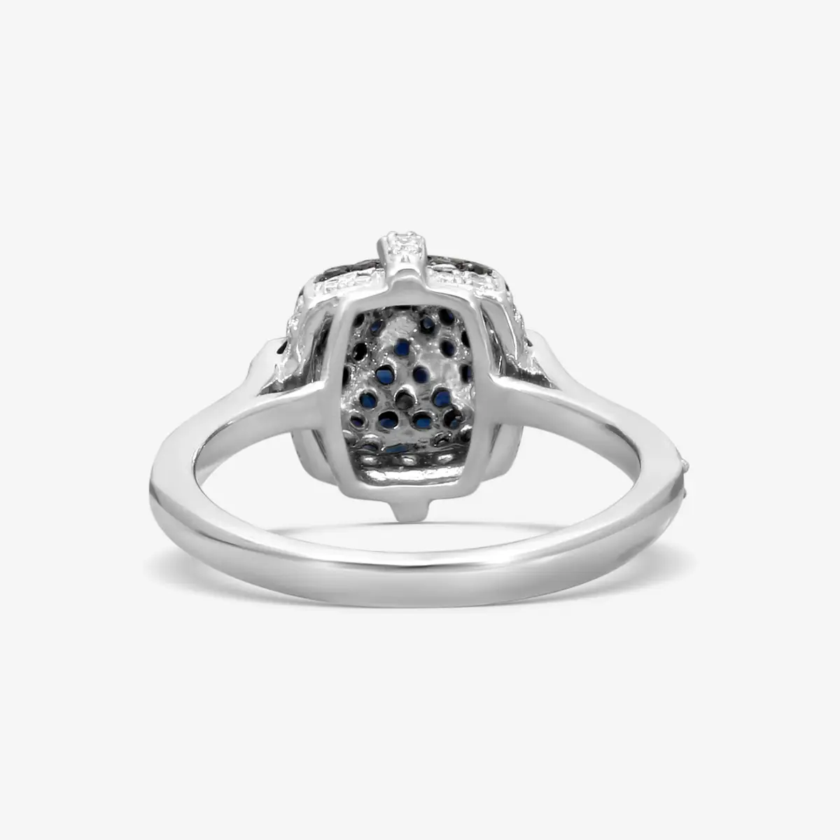 GOSHWARA Goshwara Sugarloaf 18K White Gold Diamond and Sapphire Ring Sz. 6 by The Solist | Thumbnail 3