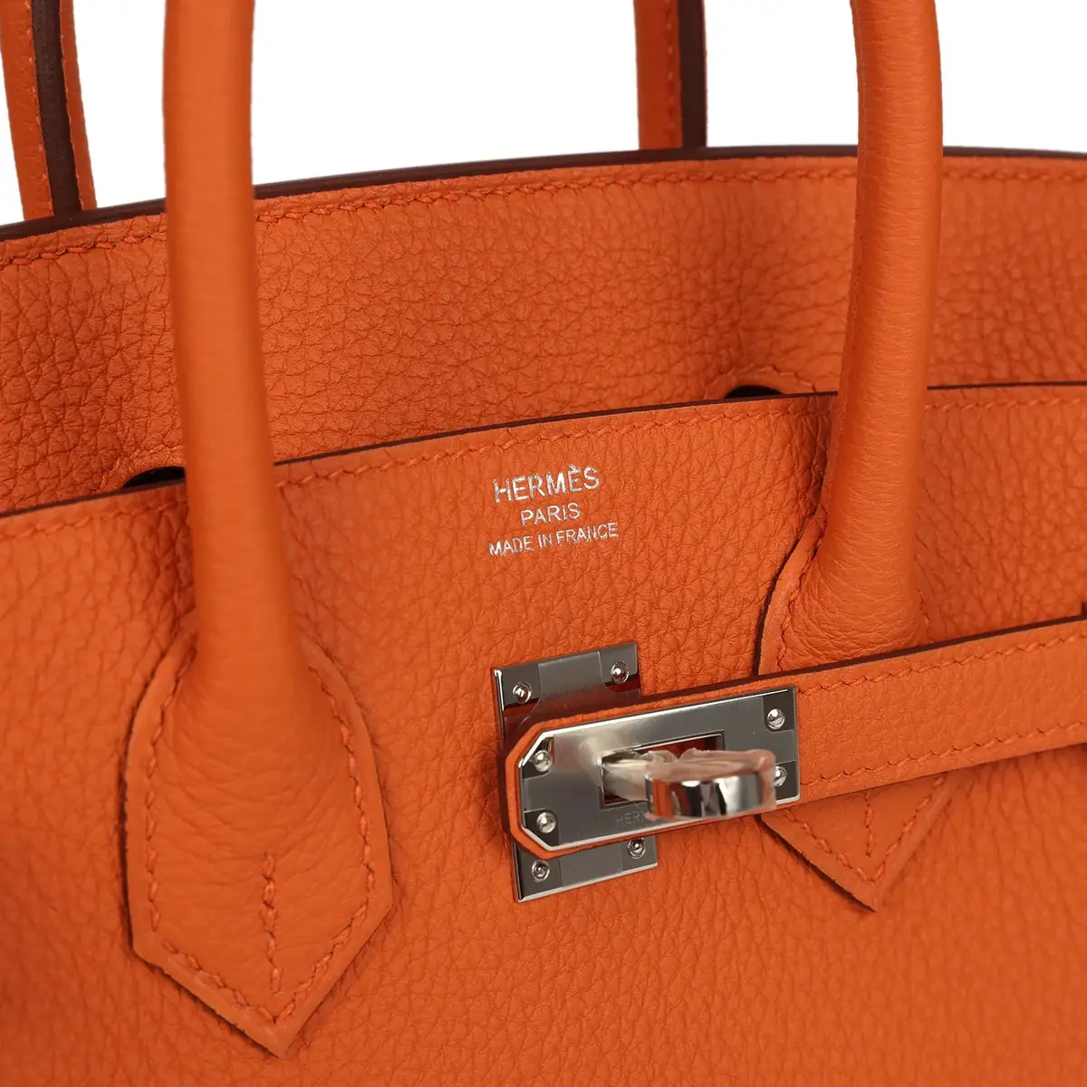 HERMÈS Hermes Birkin 25 Orange Togo Palladium Hardware | Thumbnail 7 HERMÈS Hermes Birkin 25 Orange Togo Palladium Hardware | Thumbnail 7