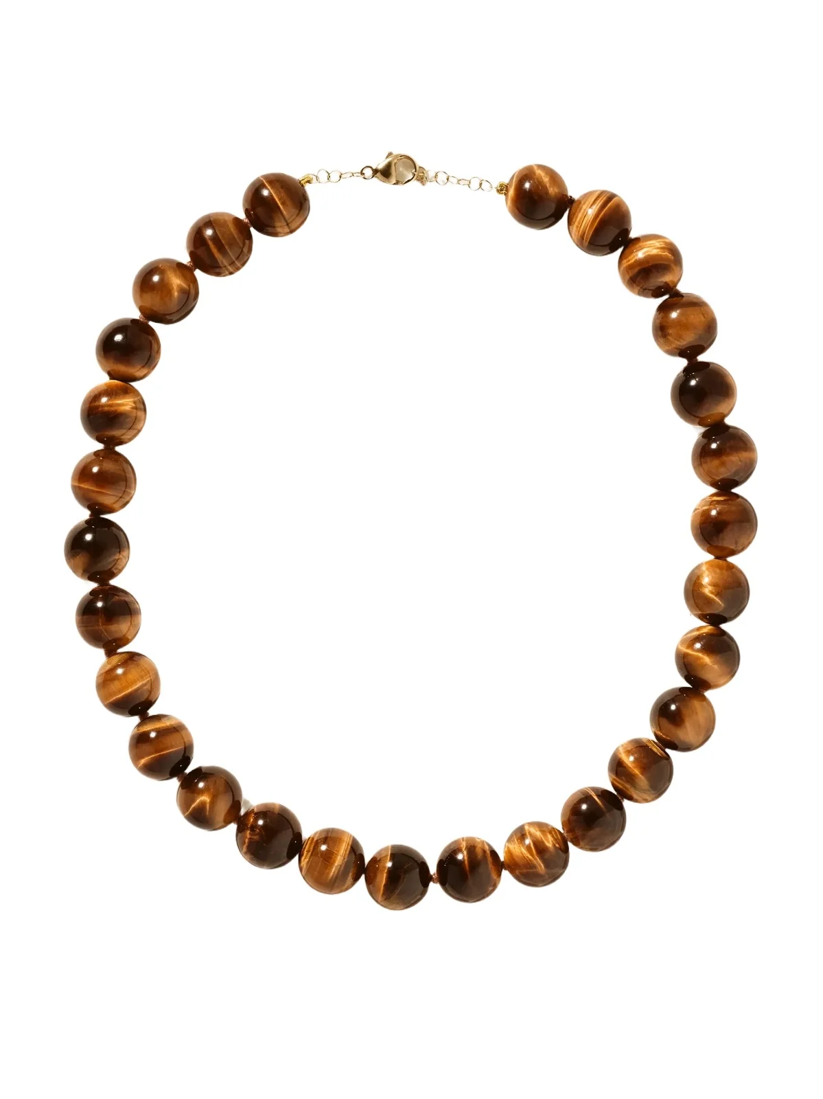 JIA JIA Oracle 14-karat Gold, Tiger's Eye And Crystal Necklace - Brown