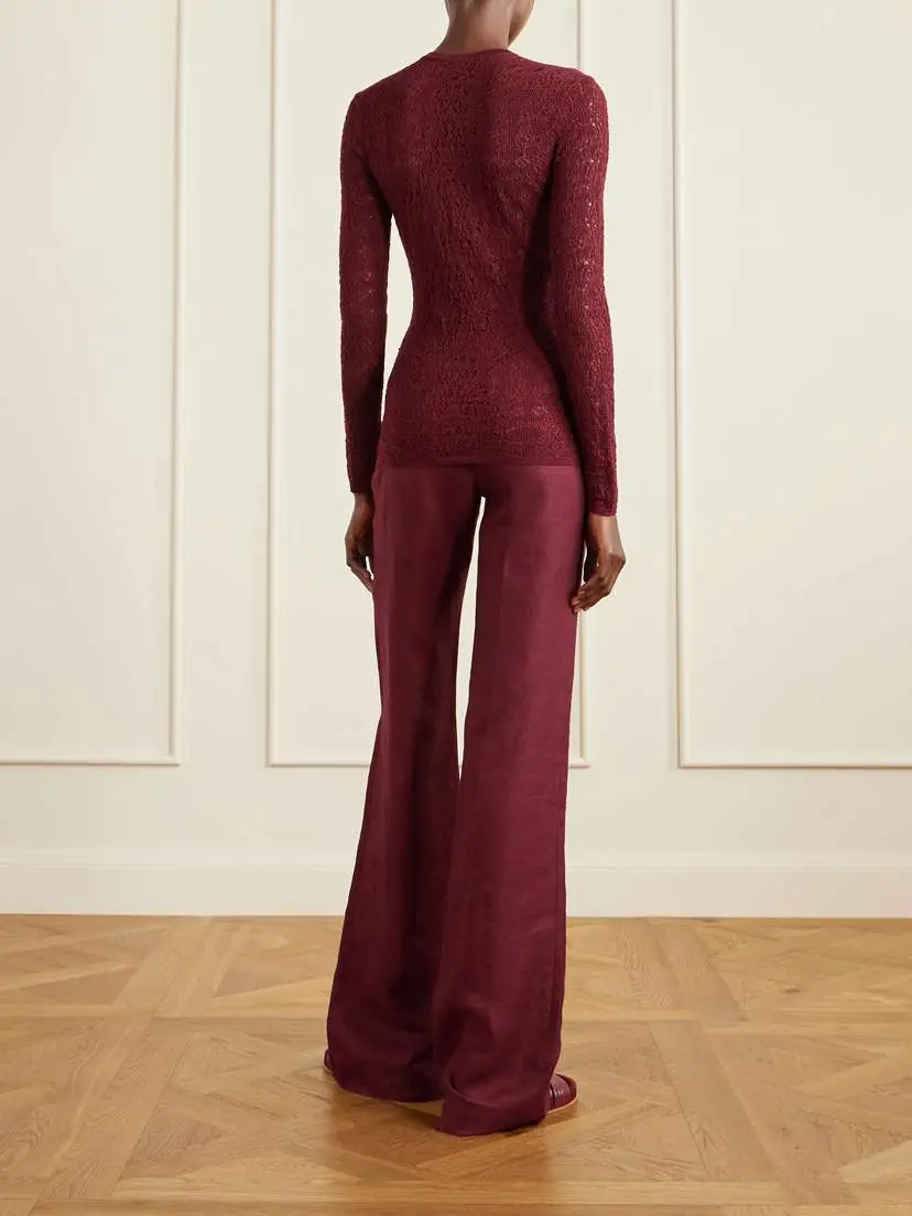 Gabriela Hearst Gaviran Pointelle-knit Wool Henley Top | Thumbnail 4 Gabriela Hearst Gaviran Pointelle-knit Wool Henley Top | Thumbnail 4