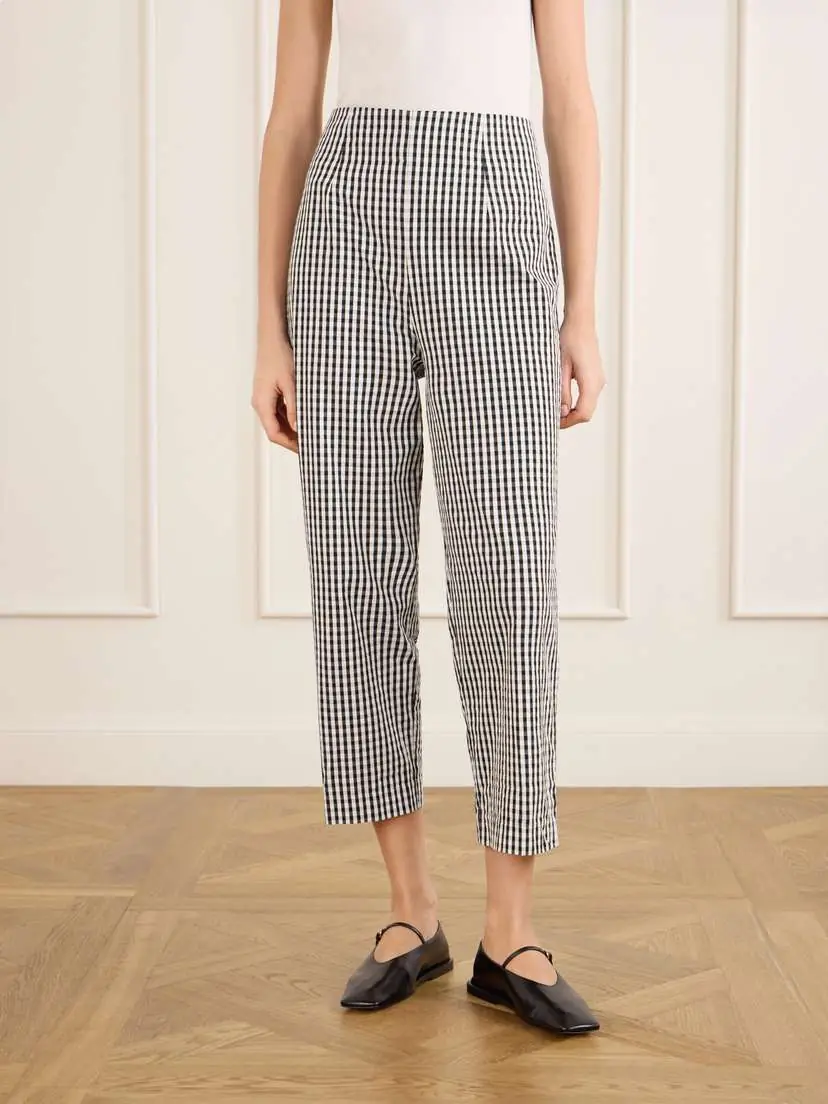 Faithfull Claudine Checked Cotton Straight-leg Capri Pants | Thumbnail 3 Faithfull Claudine Checked Cotton Straight-leg Capri Pants | Thumbnail 3