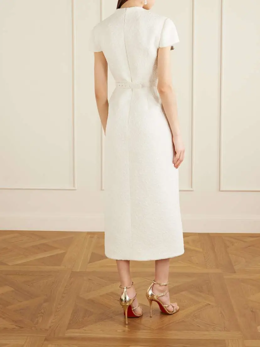 Oscar de la Renta Wool-blend Tweed Midi Dress | Thumbnail 3 Oscar de la Renta Wool-blend Tweed Midi Dress | Thumbnail 3