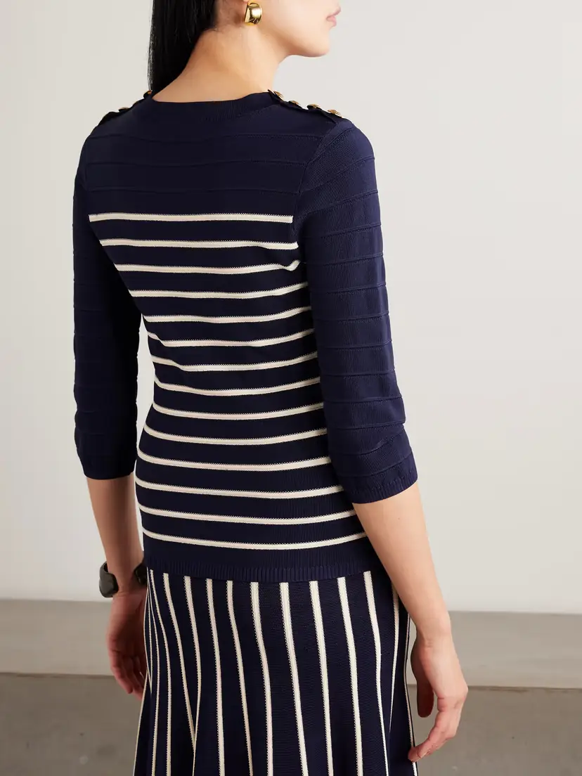 Zimmermann Luna Button-detailed Striped Sweater | Thumbnail 3 Zimmermann Luna Button-detailed Striped Sweater | Thumbnail 3