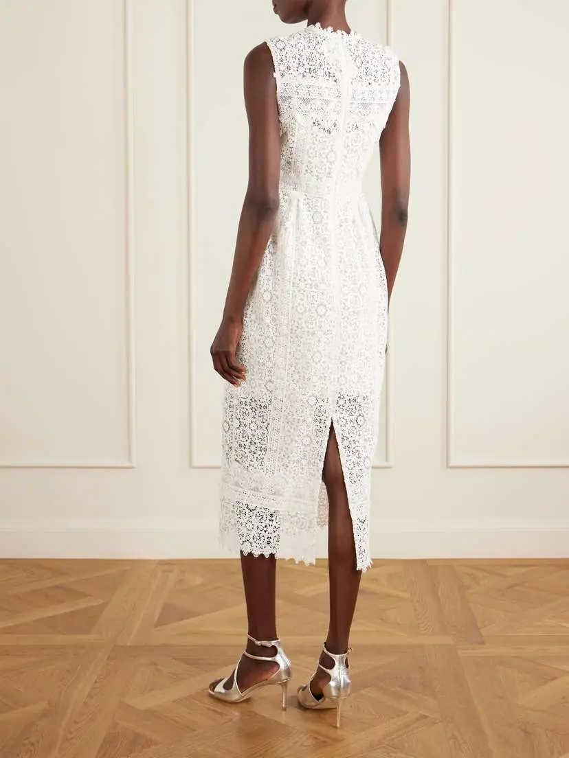 Erdem Crystal-embellished Cotton-guipure Lace Midi Dress | Thumbnail 3 Erdem Crystal-embellished Cotton-guipure Lace Midi Dress | Thumbnail 3