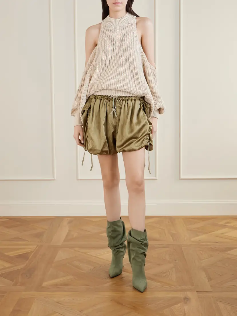 Balmain Gathered Satin Shorts | Thumbnail 2