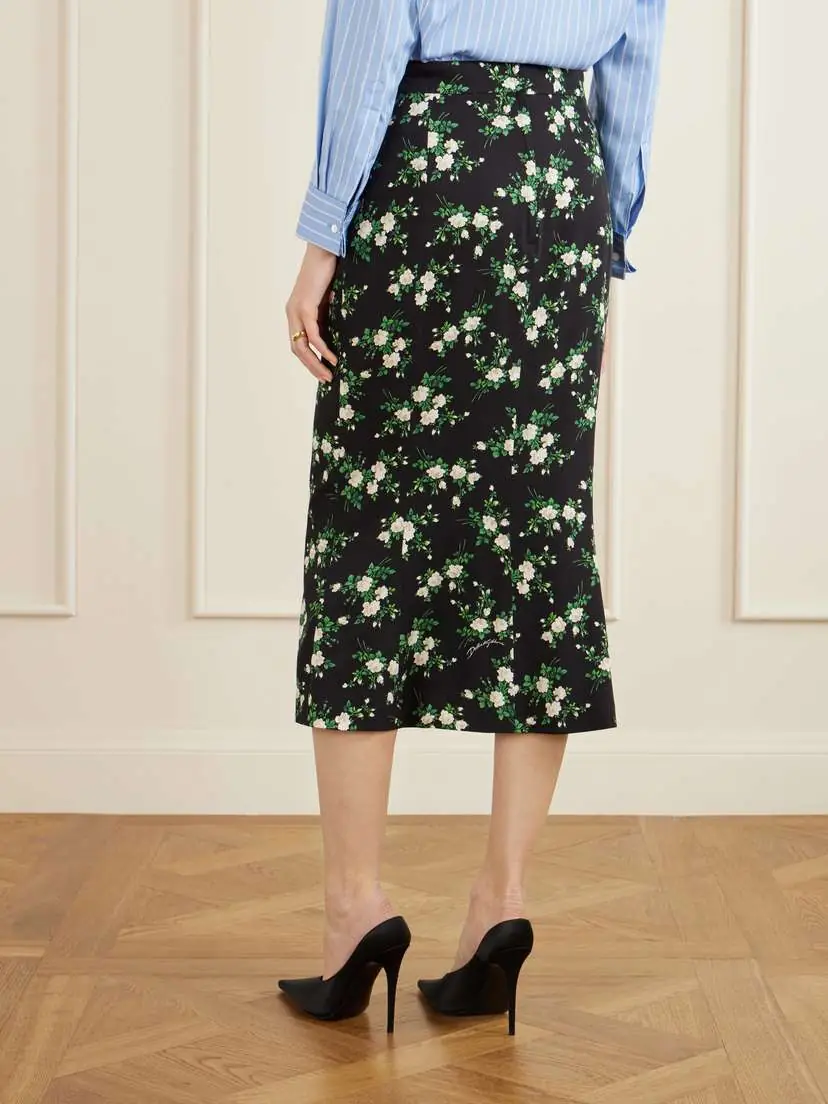 Dolce & Gabbana Floral-print Satin Midi Skirt | Thumbnail 4