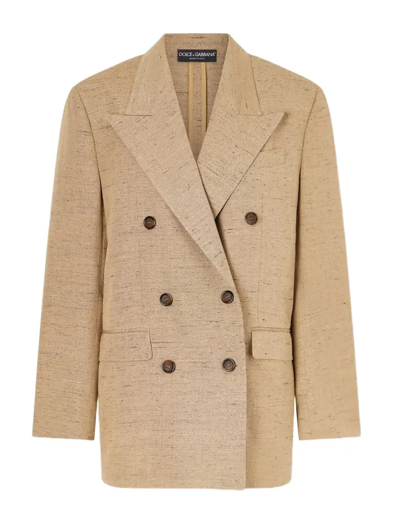 Dolce & Gabbana Double-breasted Oversized Woven Blazer | Image 1 Dolce & Gabbana Double-breasted Oversized Woven Blazer | Image 1