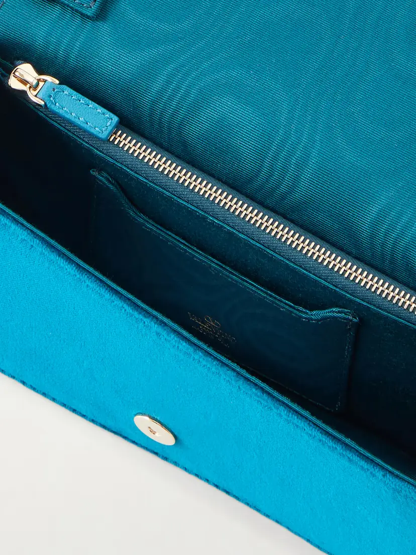 Valentino Garavani Vlogo Signature Mini Bow-detailed Velvet Shoulder Bag | Thumbnail 6 Valentino Garavani Vlogo Signature Mini Bow-detailed Velvet Shoulder Bag | Thumbnail 6