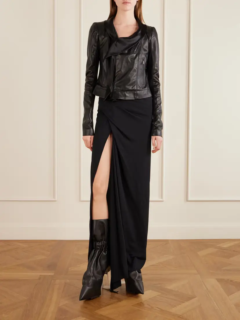 Rick Owens Taquito Gathered Leather Ankle Boots | Thumbnail 4