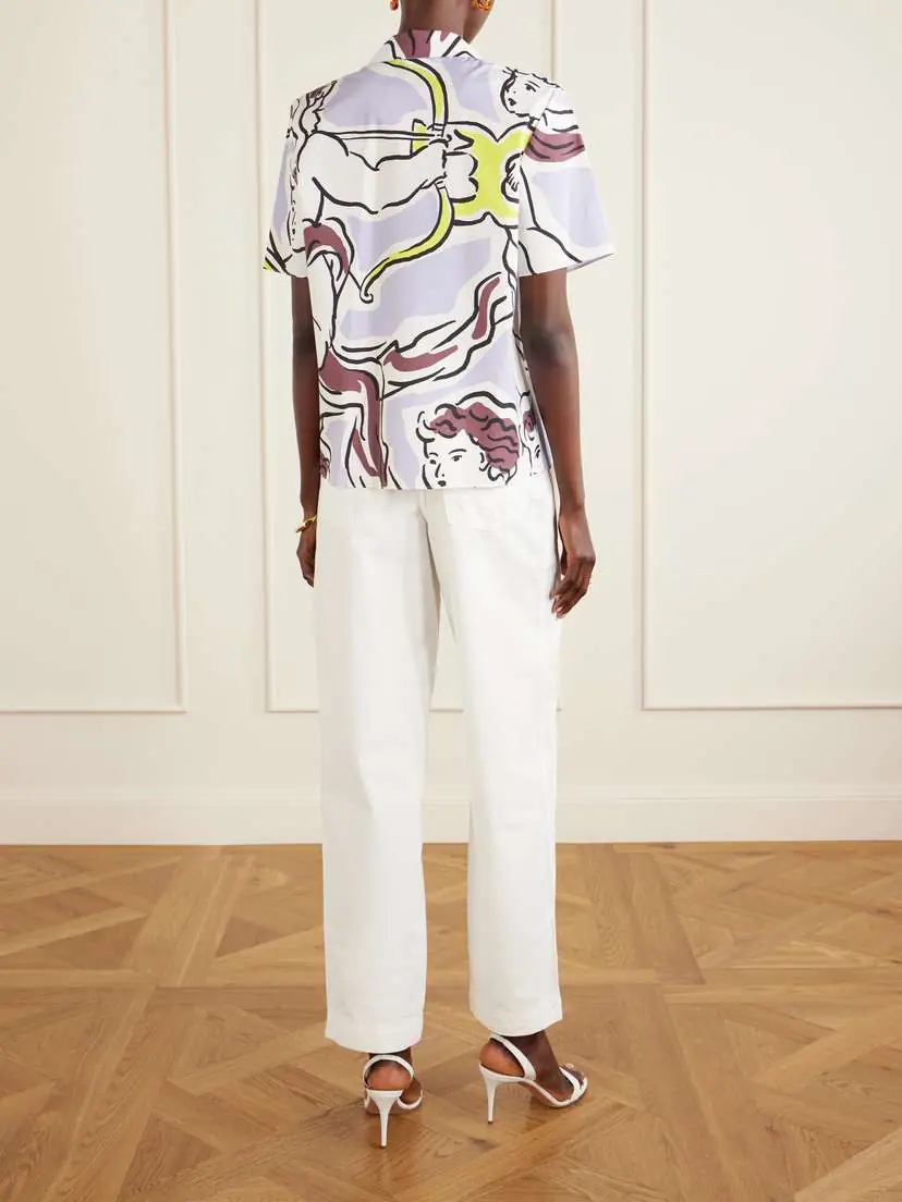 Tory Burch Printed Cotton-blend Shirt | Thumbnail 4