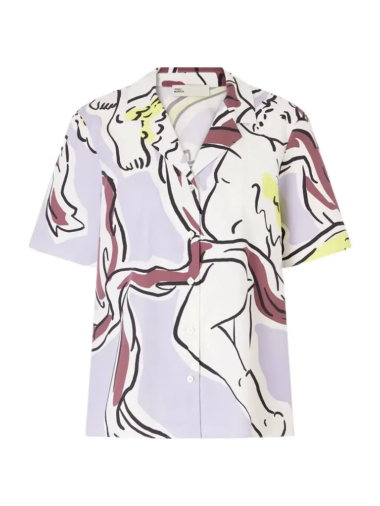 Tory Burch Printed Cotton-blend Shirt | Image 1 Tory Burch Printed Cotton-blend Shirt | Image 1