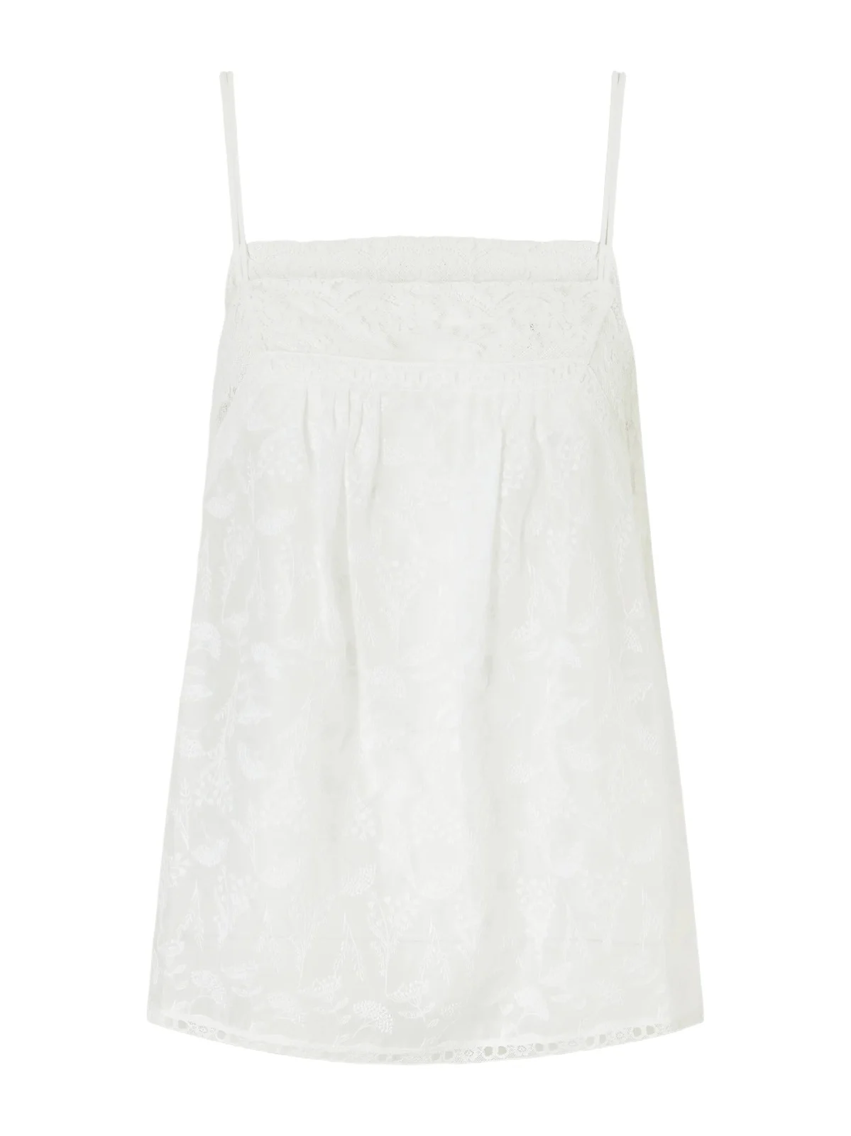 Amande Embroidered Lace-trimmed Cotton-blend Voile Top Amande Embroidered Lace-trimmed Cotton-blend Voile Top