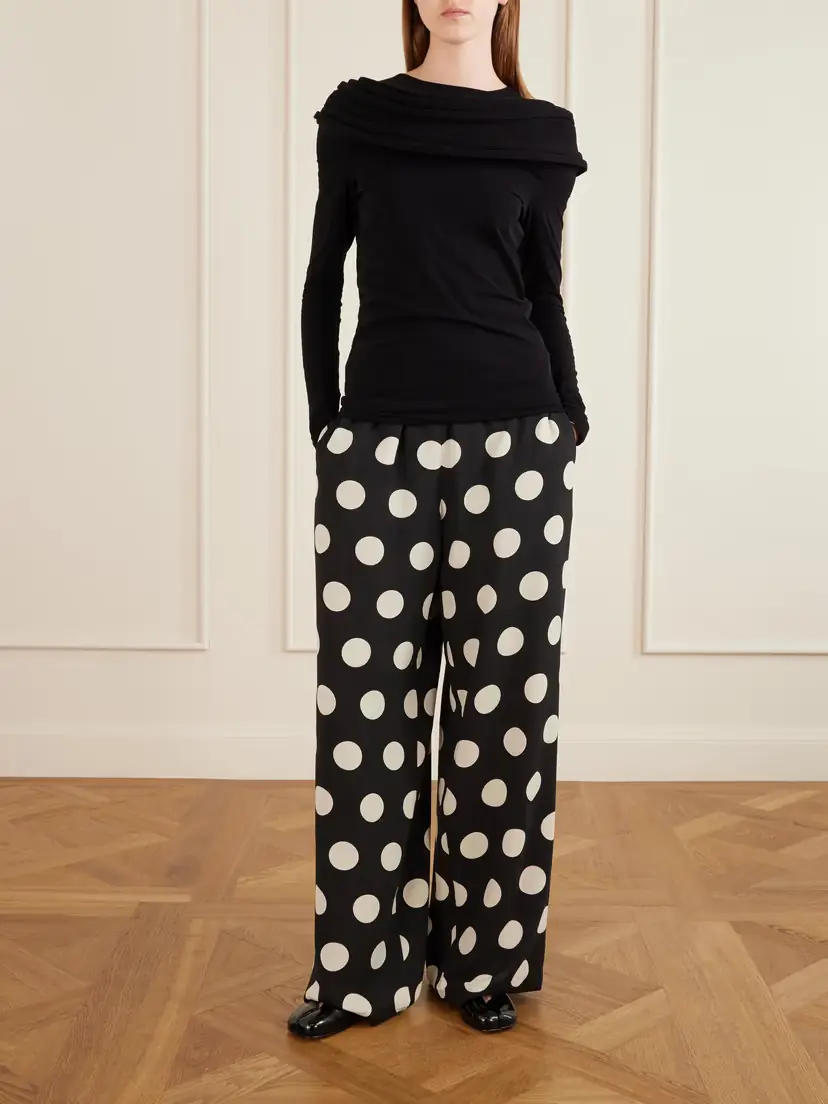 Junya Watanabe Polka-dot Georgette Wide-leg Pants | Thumbnail 2 Junya Watanabe Polka-dot Georgette Wide-leg Pants | Thumbnail 2