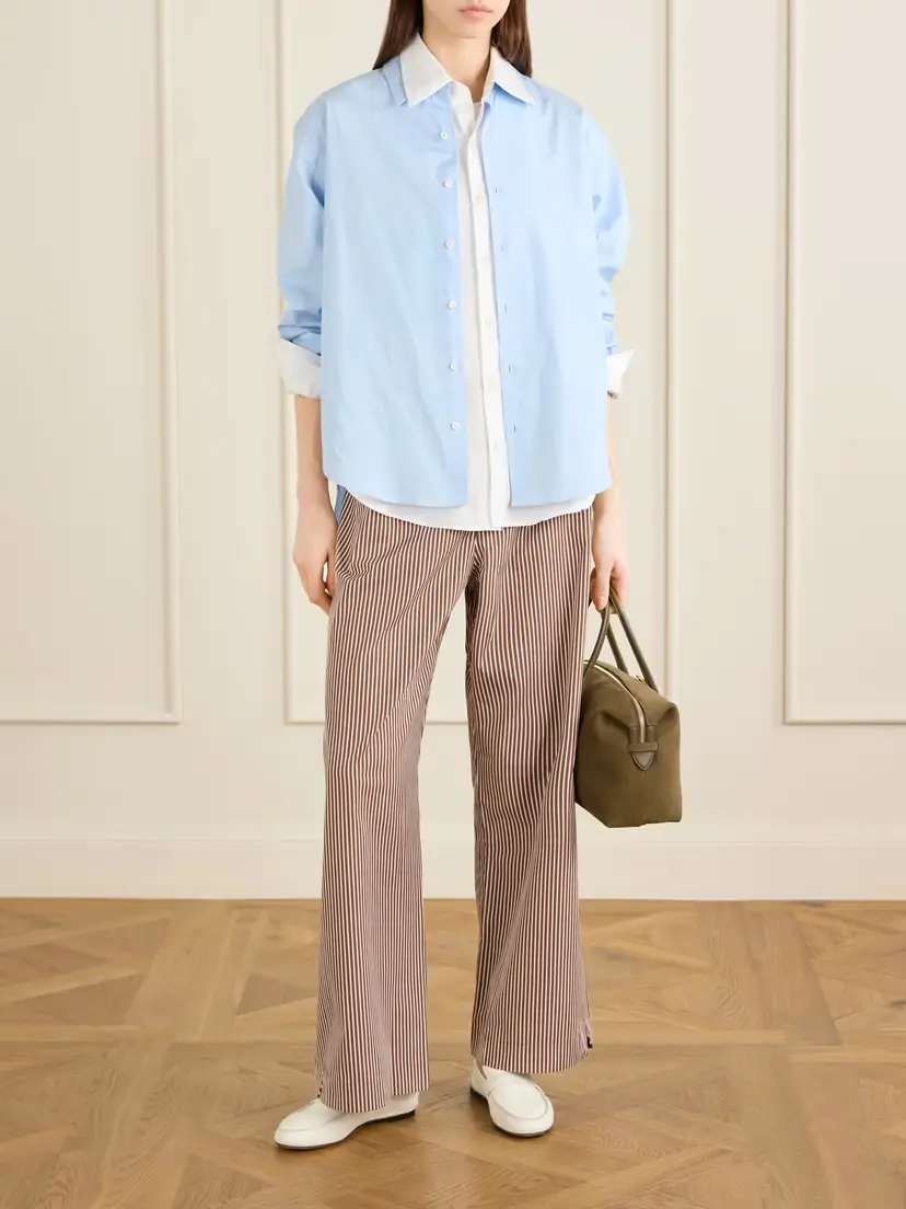 Comme Si La Boxer Alta Striped Cotton-poplin Wide-leg Pants | Thumbnail 3 Comme Si La Boxer Alta Striped Cotton-poplin Wide-leg Pants | Thumbnail 3