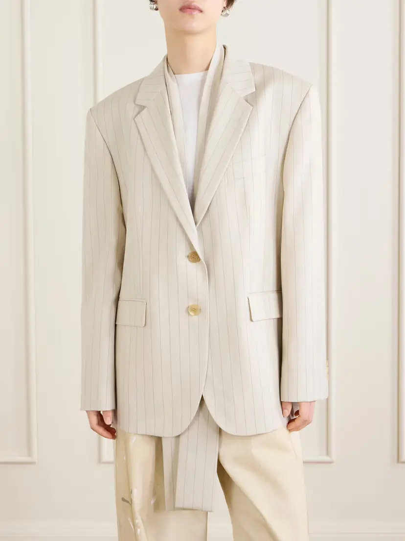Acne Studios Single-breasted Pinstriped Wool Blazer | Thumbnail 3 Acne Studios Single-breasted Pinstriped Wool Blazer | Thumbnail 3