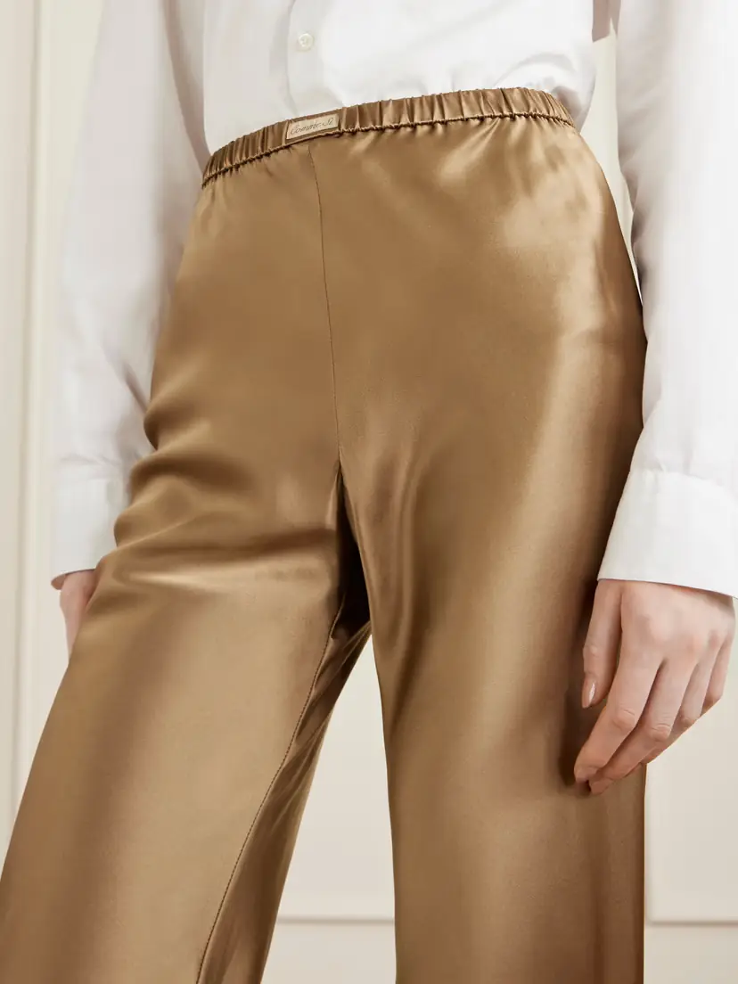 Comme Si Appliquéd Silk-charmeuse Straight-leg Pants | Thumbnail 5
