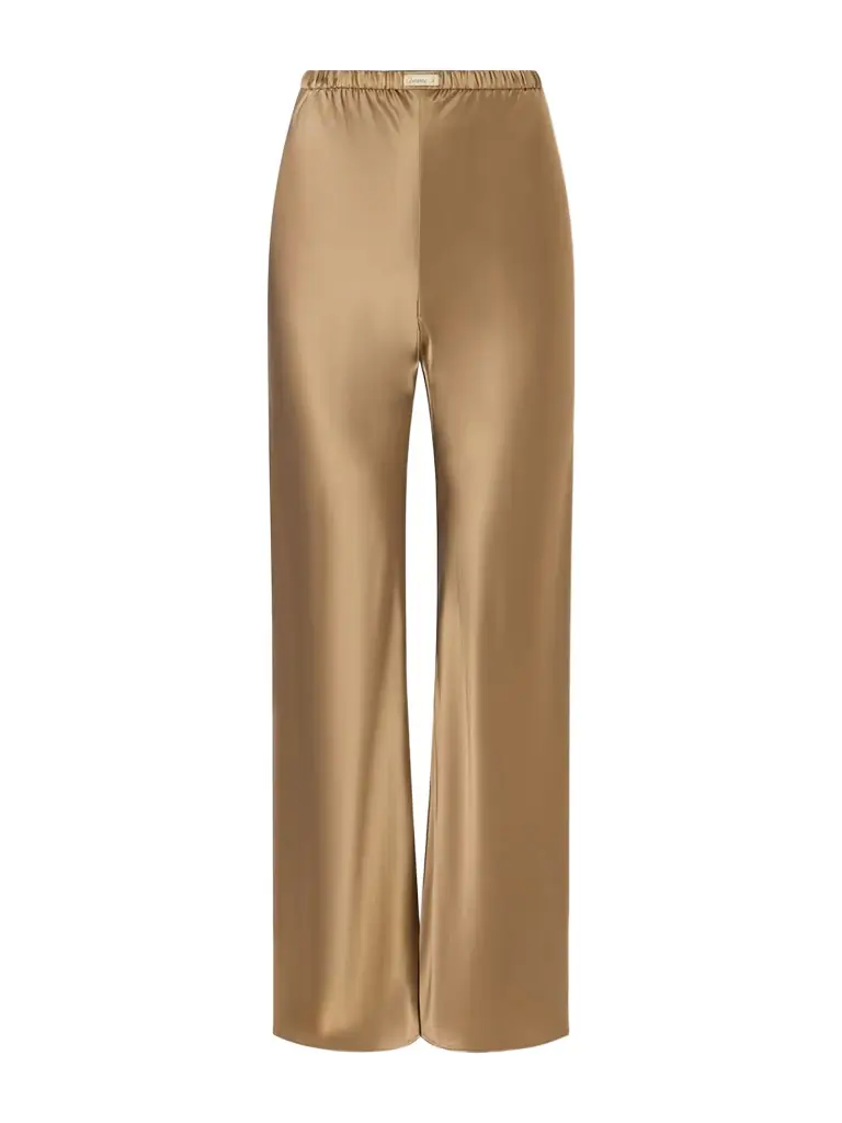 Comme Si Appliquéd Silk-charmeuse Straight-leg Pants | Image 1 Comme Si Appliquéd Silk-charmeuse Straight-leg Pants | Image 1