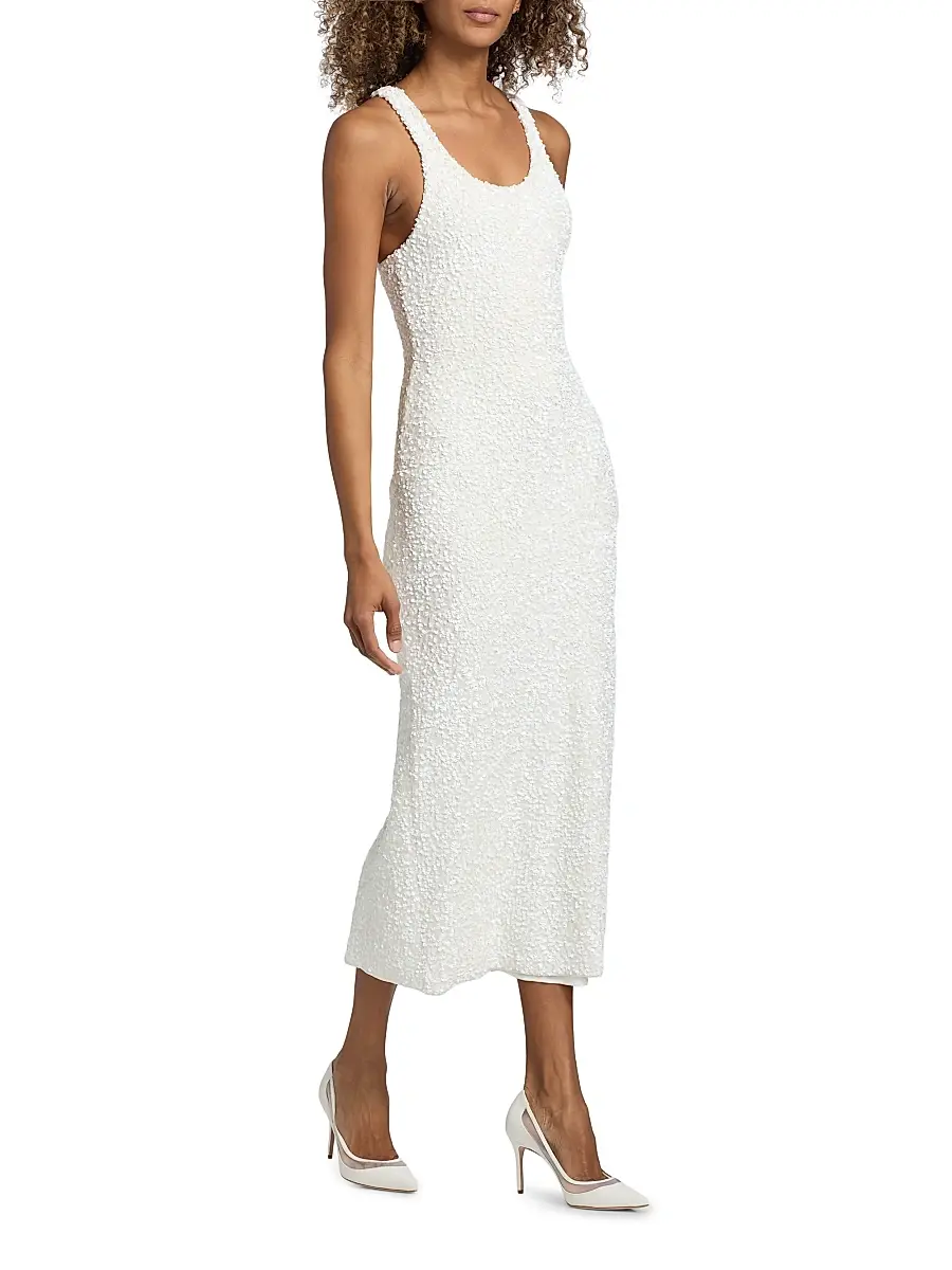 Adam Lippes Women's Nia Sequined Knit Midi-Dress | Thumbnail 4
