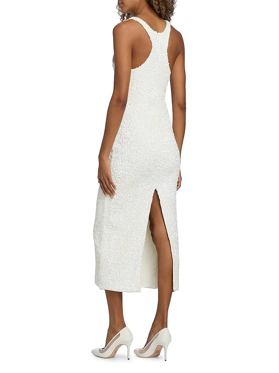 Adam Lippes Women's Nia Sequined Knit Midi-Dress | Thumbnail 5