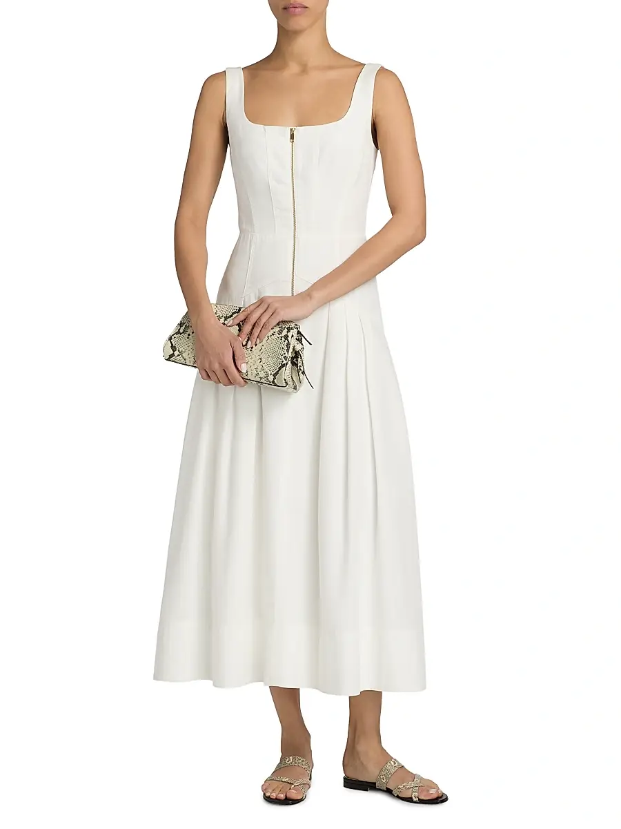 Ramy Brook Women's Moira Front-Zip A-Line Midi-Dress | Thumbnail 2 Ramy Brook Women's Moira Front-Zip A-Line Midi-Dress | Thumbnail 2