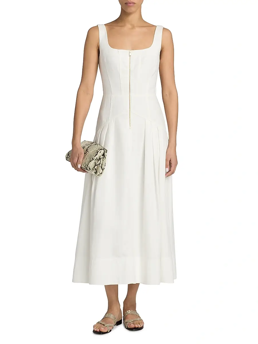 Ramy Brook Women's Moira Front-Zip A-Line Midi-Dress | Thumbnail 3 Ramy Brook Women's Moira Front-Zip A-Line Midi-Dress | Thumbnail 3
