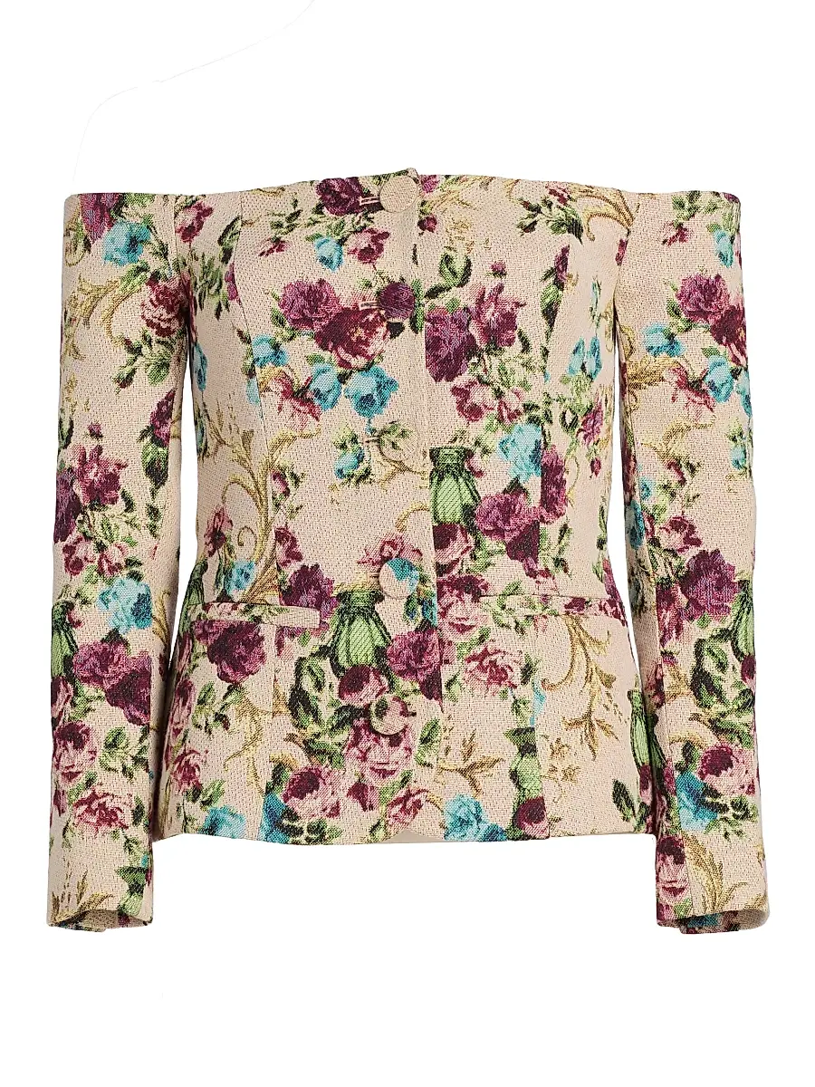 L'Agence Women's Alice Floral Off-the-Shoulder Blazer