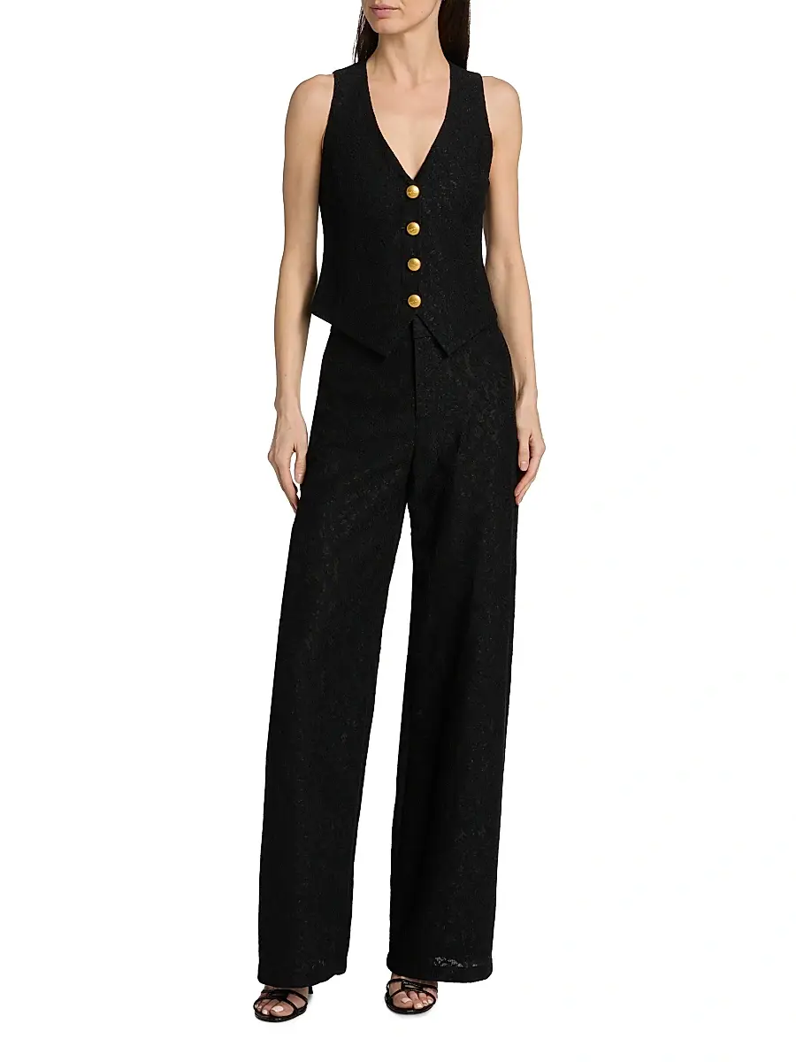 L'Agence Women's Livvy Bonded Lace Trousers | Thumbnail 2 L'Agence Women's Livvy Bonded Lace Trousers | Thumbnail 2