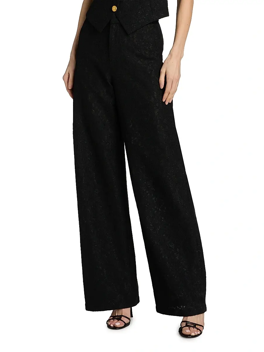 L'Agence Women's Livvy Bonded Lace Trousers | Thumbnail 3 L'Agence Women's Livvy Bonded Lace Trousers | Thumbnail 3