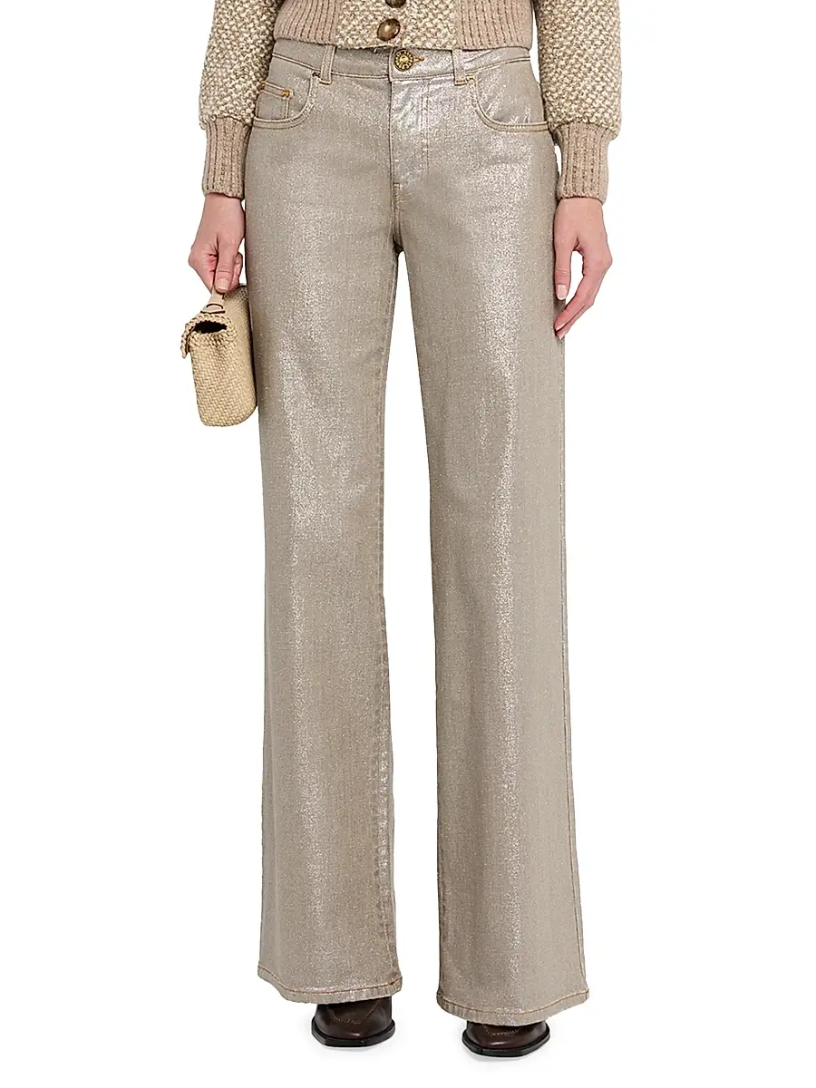 MAISON COMMON Women's Coated Wide-Leg Jeans | Thumbnail 3